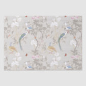 Grijze Tuinen Chinoiserie Wrapping Paper Tissuepapier (Voorkant)