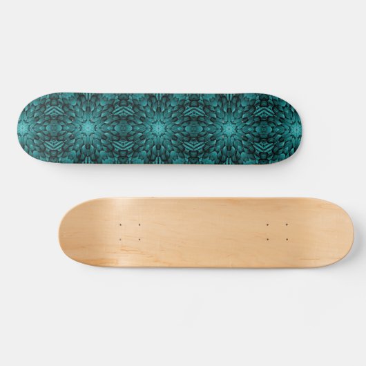 Grijze turquoise aqua ster geometrische steen moza persoonlijk skateboard (Horizontaal)