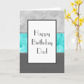 Grijze turquoise Block Stripes Kaart (Gele Bloem)