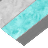 Grijze turquoise Block Stripes Korte Tafelloper (Hoek)