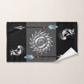 Grijze Turquoise Zuidwestelijke Kokopelli Bad Handdoek (Handdoek)