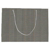 Grijze tweed monogram giftzak voor heren groot cadeauzakje (Achterkant)