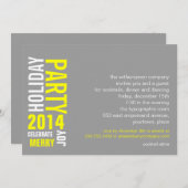 Grijze typografische feestdag kaart (Voorkant / Achterkant)