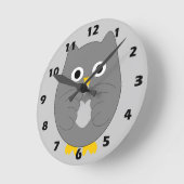 Grijze Uil Design Ronde Klok (Hoek)