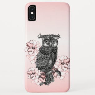 Grijze Uil Roze Orchideeën Case-Mate iPhone Case