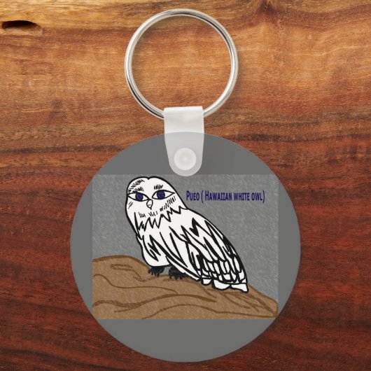 Grijze uil sleutelhanger (Voorkant)