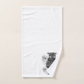 Grijze Uil Witte Orchideeën Bad Handdoek (Handdoek)