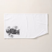 Grijze Uil Witte Orchideeën Bad Handdoek (Handdoek)