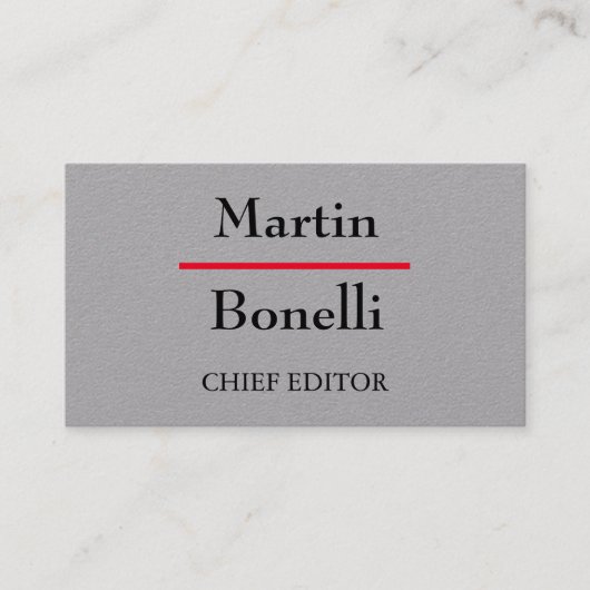 Grijze, unieke, moderne minimalistische visitekaartje (Voorkant)