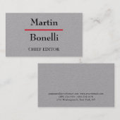 Grijze, unieke, moderne minimalistische visitekaartje (Voorkant / Achterkant)