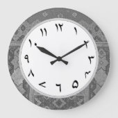 Grijze Urdu-nummers Grote Klok (Voorkant)