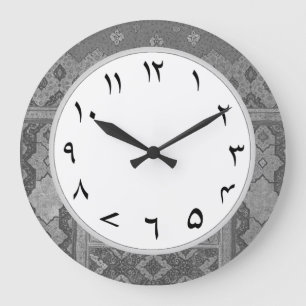 Grijze Urdu-nummers Grote Klok