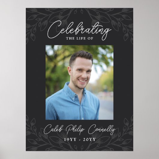 Grijze vaag groen Celebratie van het leven Foto Poster (Voorkant)