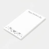 Grijze Valentijnsharten & Aangepaste Tekst Post-it® Notes (Schuin)