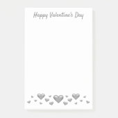 Grijze Valentijnsharten & Aangepaste Tekst Post-it® Notes (Voorkant)