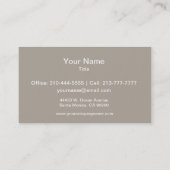 Grijze, vaste kleuren passen deze aan visitekaartje (Achterkant)