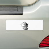 Grijze vectorcupcake bumpersticker (Op auto)