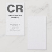 Grijze veelkleurige tekst Monogram Stijlvol Visite Visitekaartje (Voorkant / Achterkant)