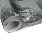 Grijze veevoer Cistern Truck voor vrachtwagens en  Cadeaupapier (Rol Hoek)