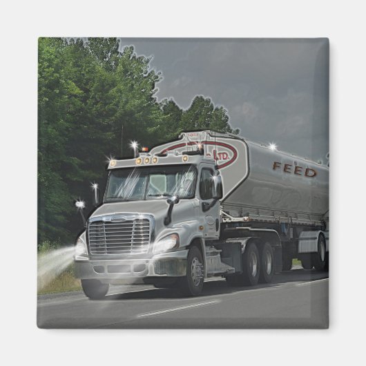 Grijze veevoer Cistern Truck voor vrachtwagens en  Magneet (Voorkant)