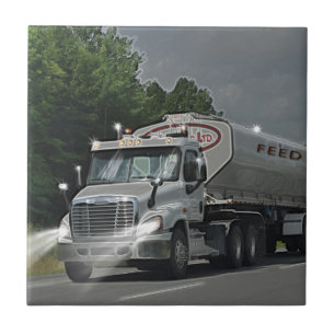 Grijze veevoer Cistern Truck voor vrachtwagens en  Tegeltje