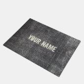 Grijze velours antraciettapijt  tapijt deurmat (Schuin)