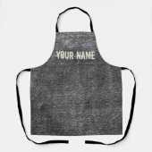 Grijze velours antraciettapijt  tapijt schort (Voorkant)