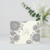 Grijze  ventilator op lichte ivoren RSVP Uitnodiging Briefkaart (Staand voorkant)