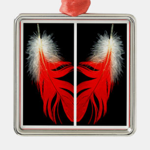 grijze veren van afrika metalen ornament