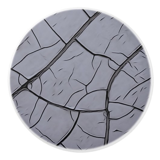 Grijze verf keramische knop in de rack (Voorkant)