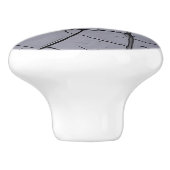 Grijze verf keramische knop in de rack (Zijkant)