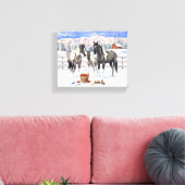 Grijze verf-paarden van de soort Grulla Pinto op e Canvas Afdruk (Insitu (Woonkamer))