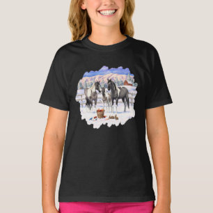Grijze verf-paarden van de soort Grulla Pinto op e T-shirt