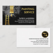 Grijze Verf Splatter Gouden Borstel Schilderen Visitekaartje (Voorkant / Achterkant)