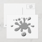 Grijze verf splodge briefkaart (Voorkant / Achterkant)