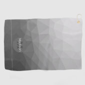 Grijze verloop geometrisch gaas patroon monogram golfhanddoek (Horizontaal)