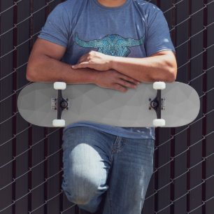 Grijze Verlopende Geometrische Mesh Patroon Persoonlijk Skateboard