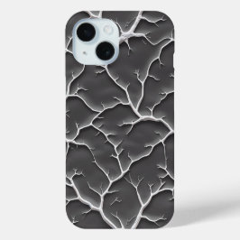 Grijze vertakkende textuur iPhone hoesje minimale