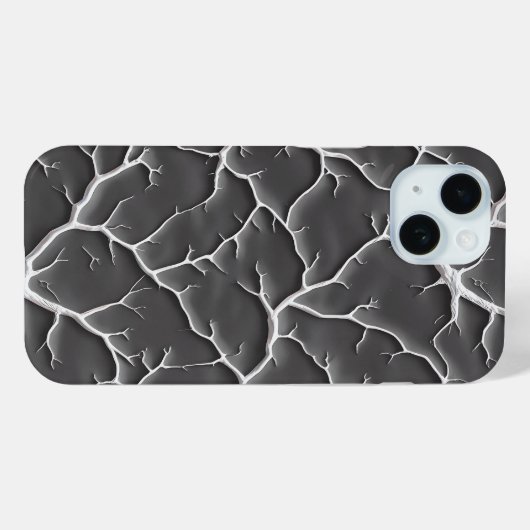 Grijze vertakkende textuur iPhone hoesje minimale (Achterkant (horizontaal))