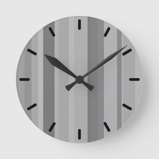 Grijze verticale strepen ronde klok (Voorkant)