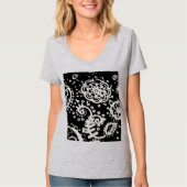 Grijze vervaagde bloem basic T-shirt, KLEIN T-shirt (Voorkant)