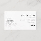 grijze vetgedrukte architect-visitekaartje visitekaartje (Achterkant)