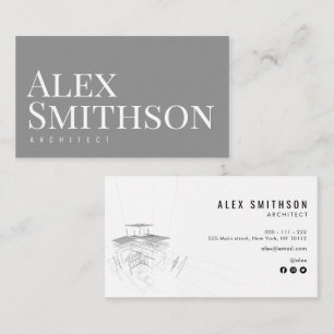 grijze vetgedrukte architect-visitekaartje visitekaartje