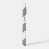 Grijze Vette Chevron iPhone 15 Case (Rechterkant)