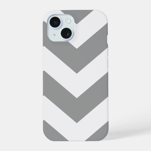 Grijze Vette Chevron iPhone 15 Case (Achterkant)