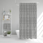 Grijze vezelige textiel octopus zaden met patronen douchegordijn