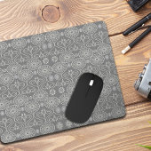 Grijze vezelige textiel octopus zaden met patronen muismat