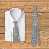 Grijze vezelige textiel octopus zaden met patronen stropdas