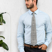 Grijze vezelige textiel octopus zaden met patronen stropdas