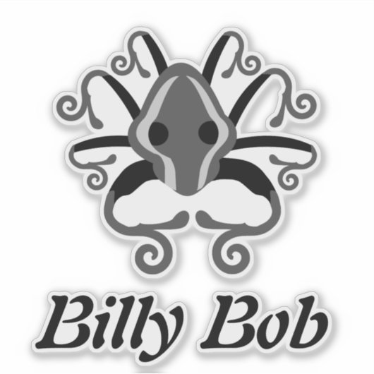 Grijze vierkant monogram Contour Sticker (Voorkant)